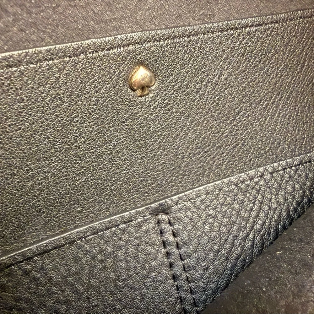 Kate spade black pebble leather tote bag